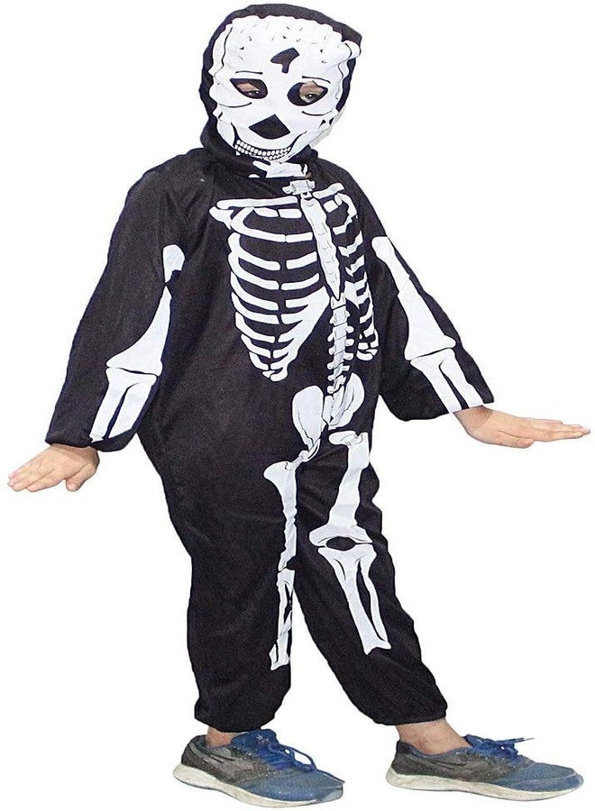 كاكو فانسي دريسيس زي تنكري على شكل هيكل عظمي للأطفال من كاكو فانسي دريسز | زي حفلة هالوين للأولاد والبنات | طقم بدلة هيكل عظمي مخيف - 3-4 سنوات - Image 2